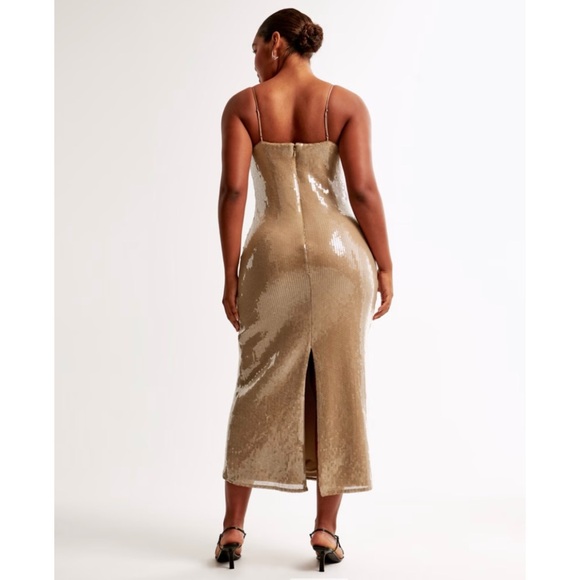 Abercrombie Straight Neck Sequin Midi Dress, size M - Picture 5 of 9